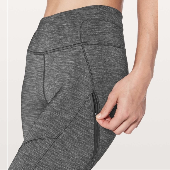 Lululemon Rain-On Train-On Tight Heathered Black - Picture 5 of 13